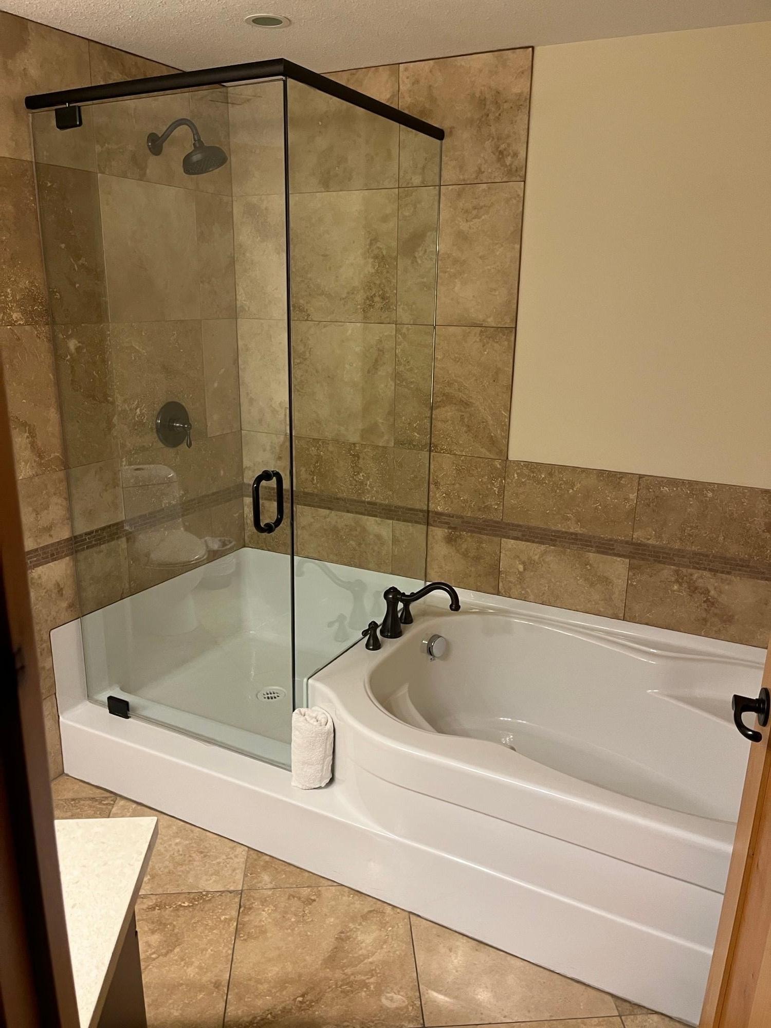 Bedroom #1 Shower and Tub