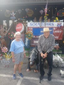 Mom and dad shop for souvenirs