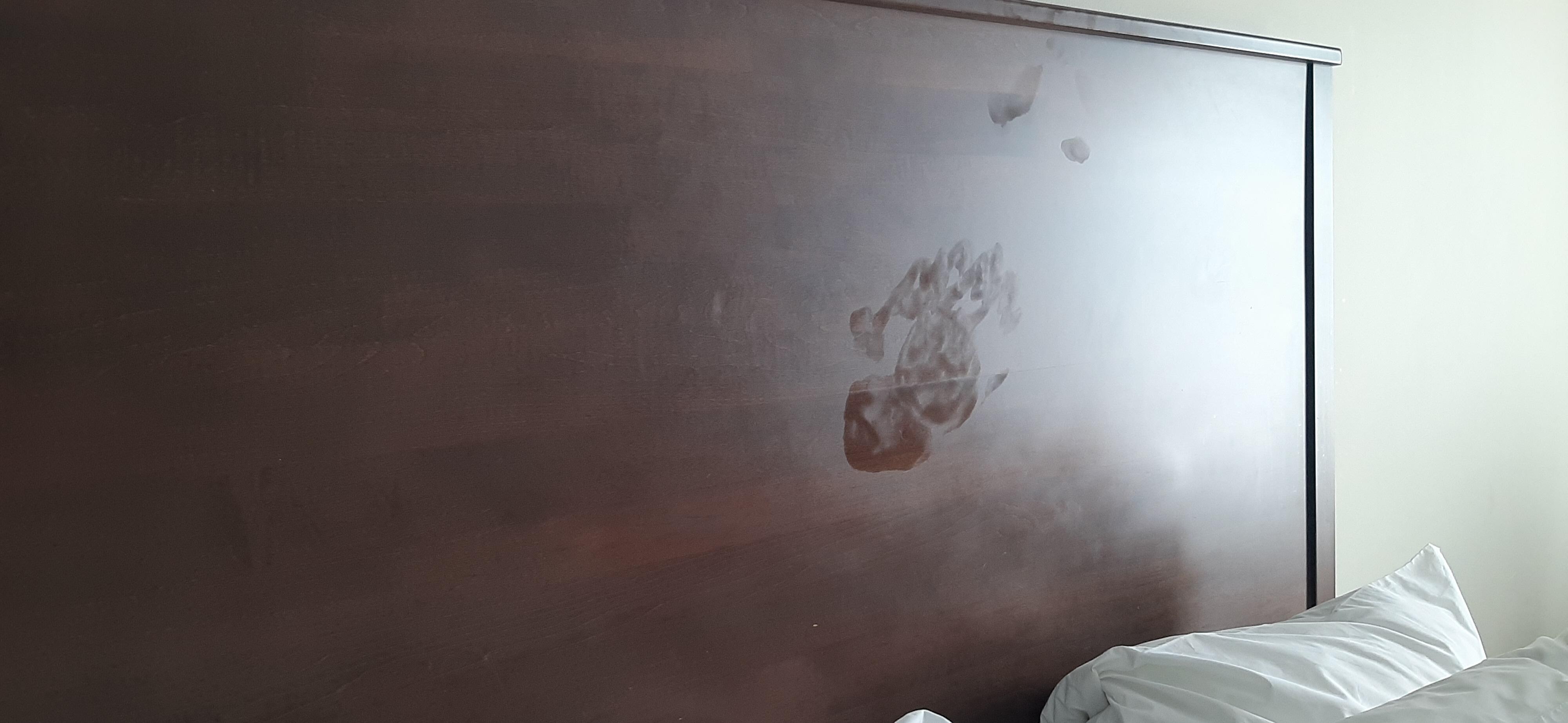 Greasy headboard