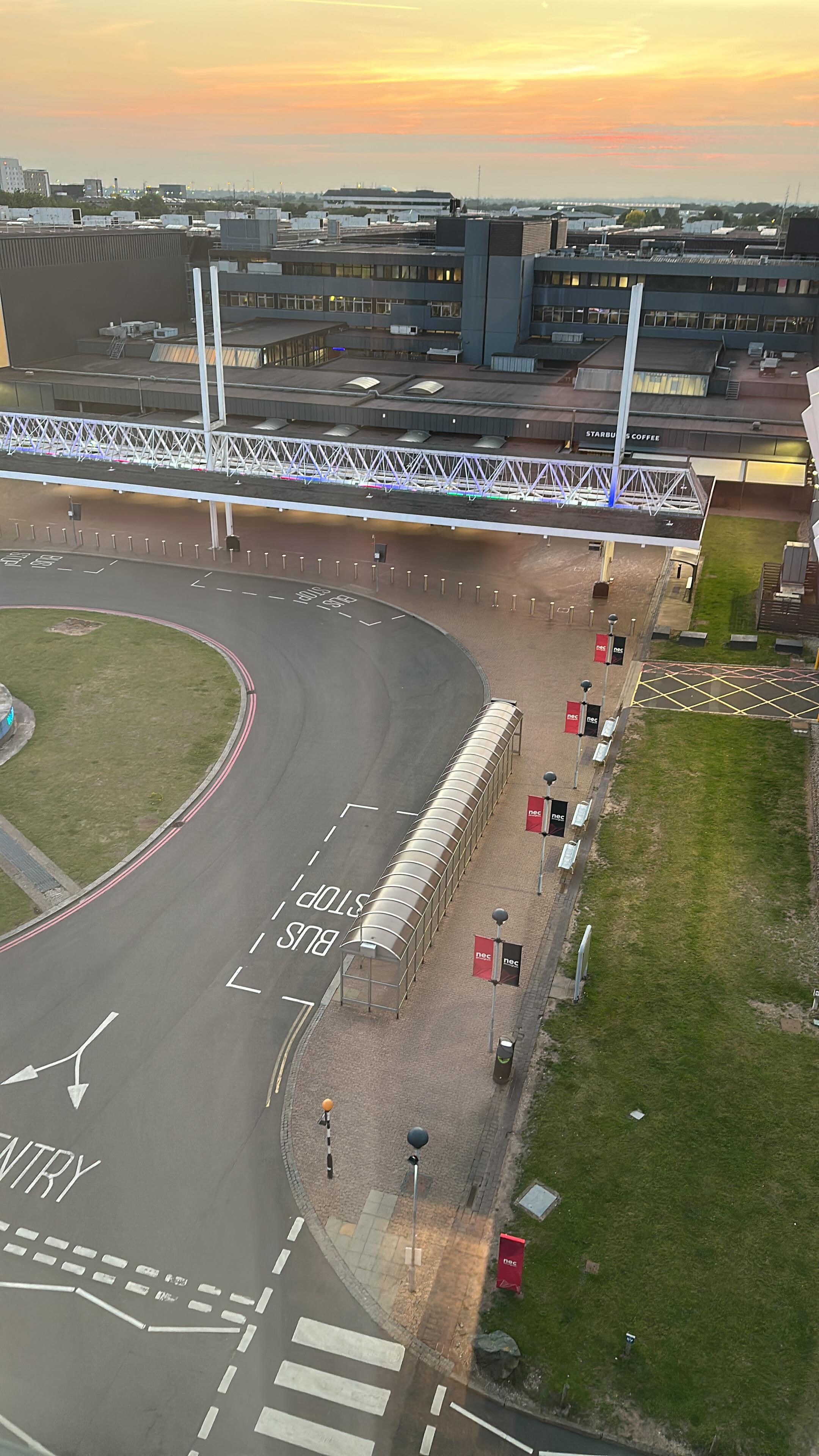 Literally that’s the entrance to the NEC. View from my room