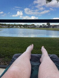 View lounging from the sunbed.