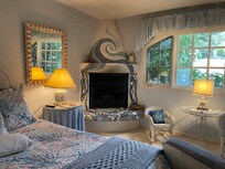 Lower bedroom has king mattress & thermostat gas fireplace which we enjoyed on chilly times.