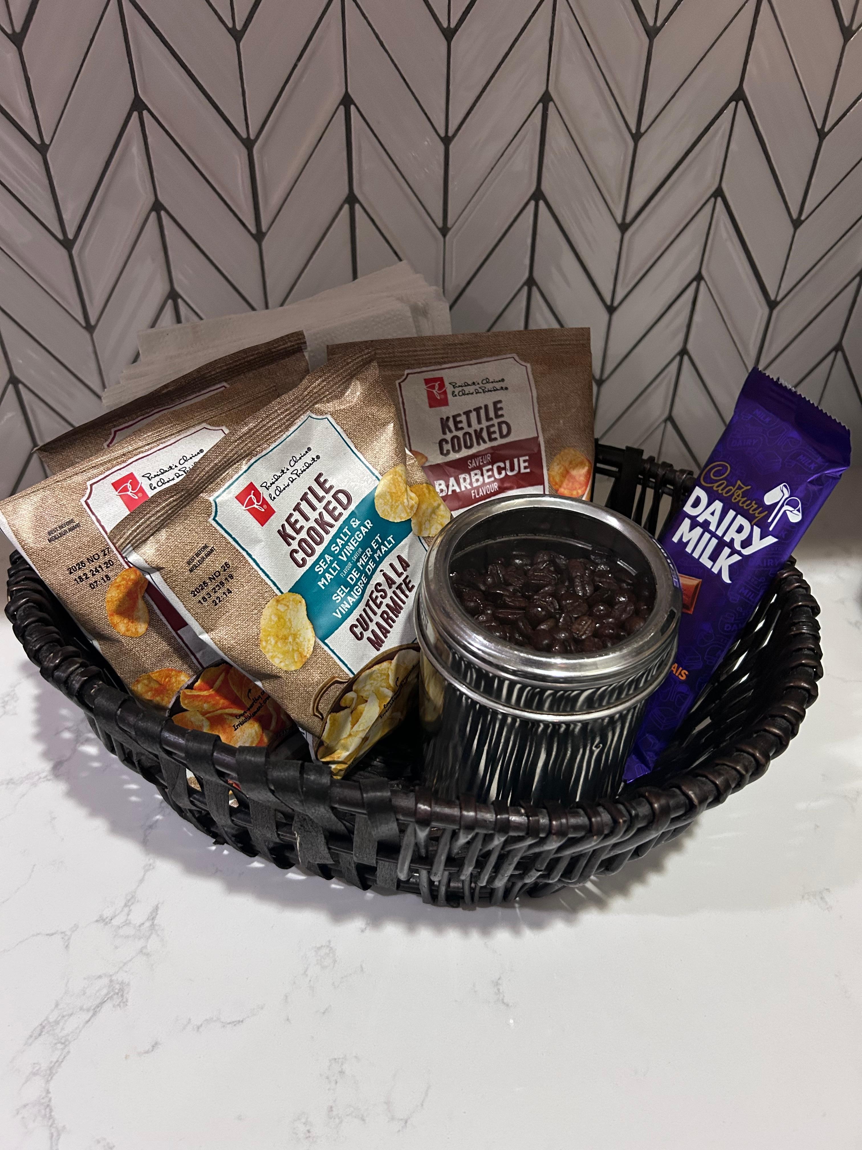 Some treats on arrival & fresh coffee beans