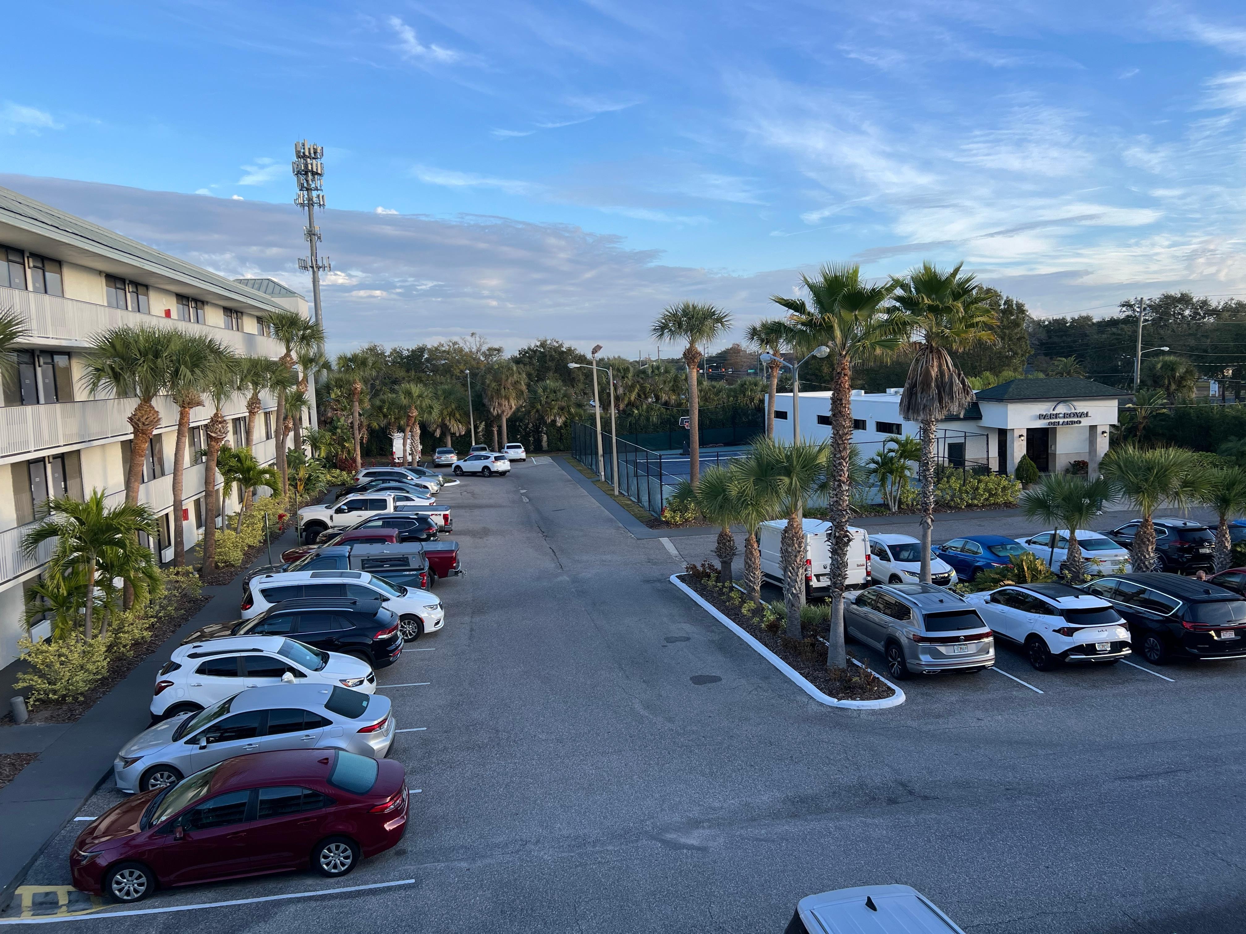 View of Lobby building and tennis court