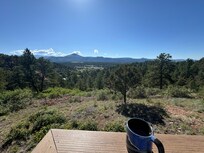 Coffee with a wonderful view and 55 degrees (definitely not Texas 😂)