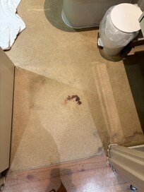 Stains on the bathroom floor