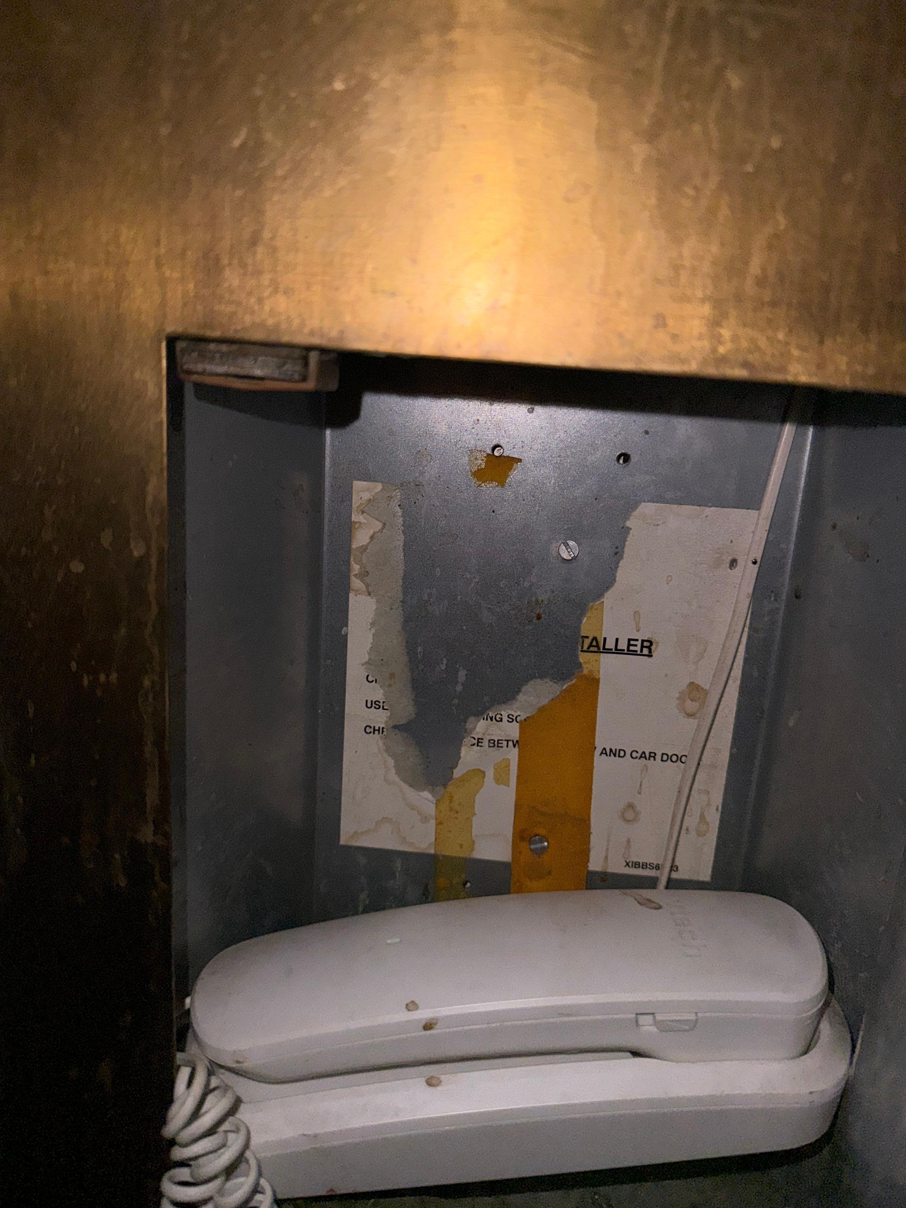 Emergency phone in elevator 