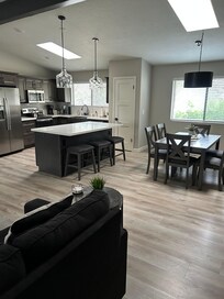 Open concept living room and dining room.