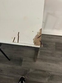The desk in a non smoking room after being moved from the first room