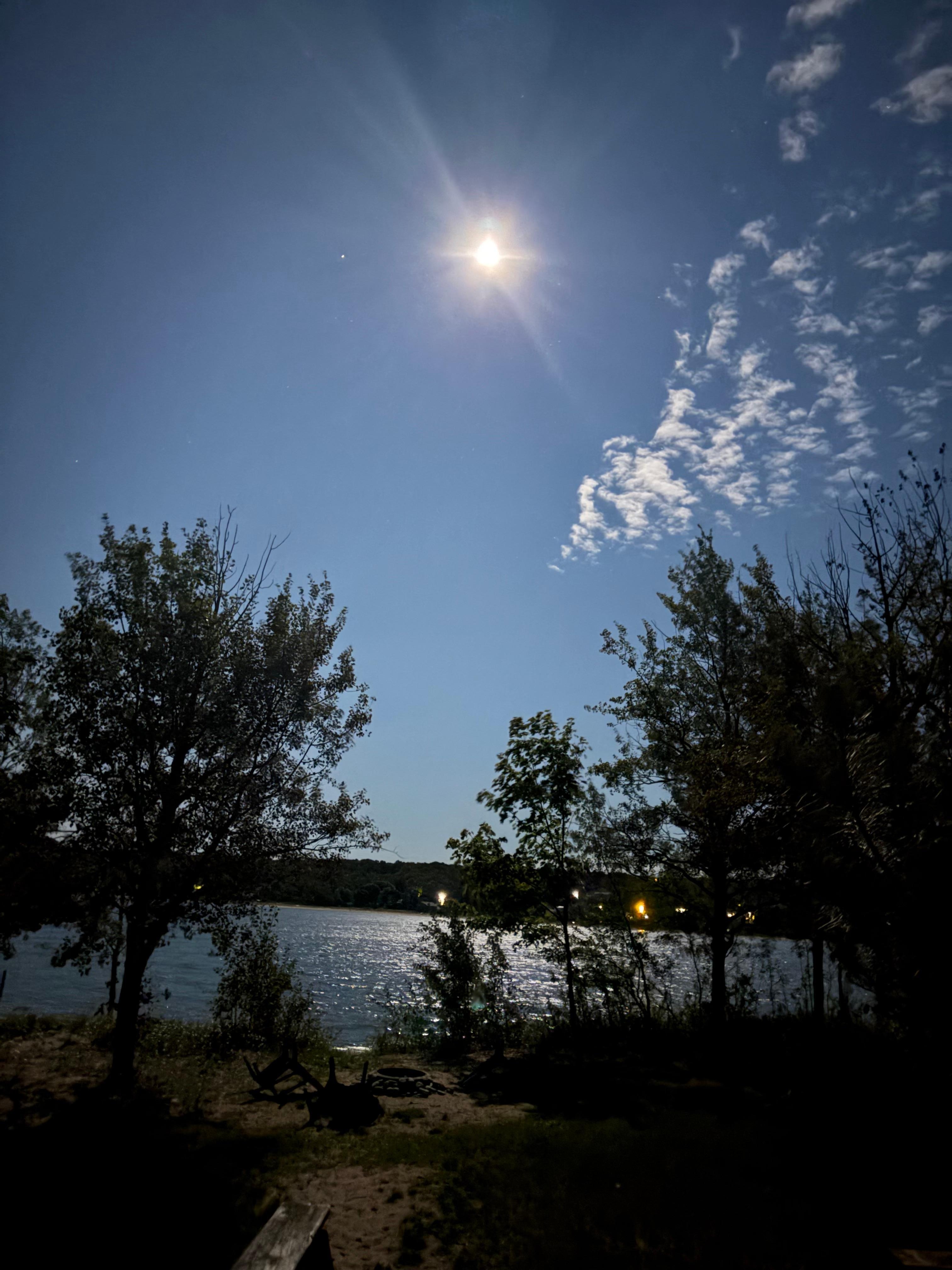 Full moon over the bay. 