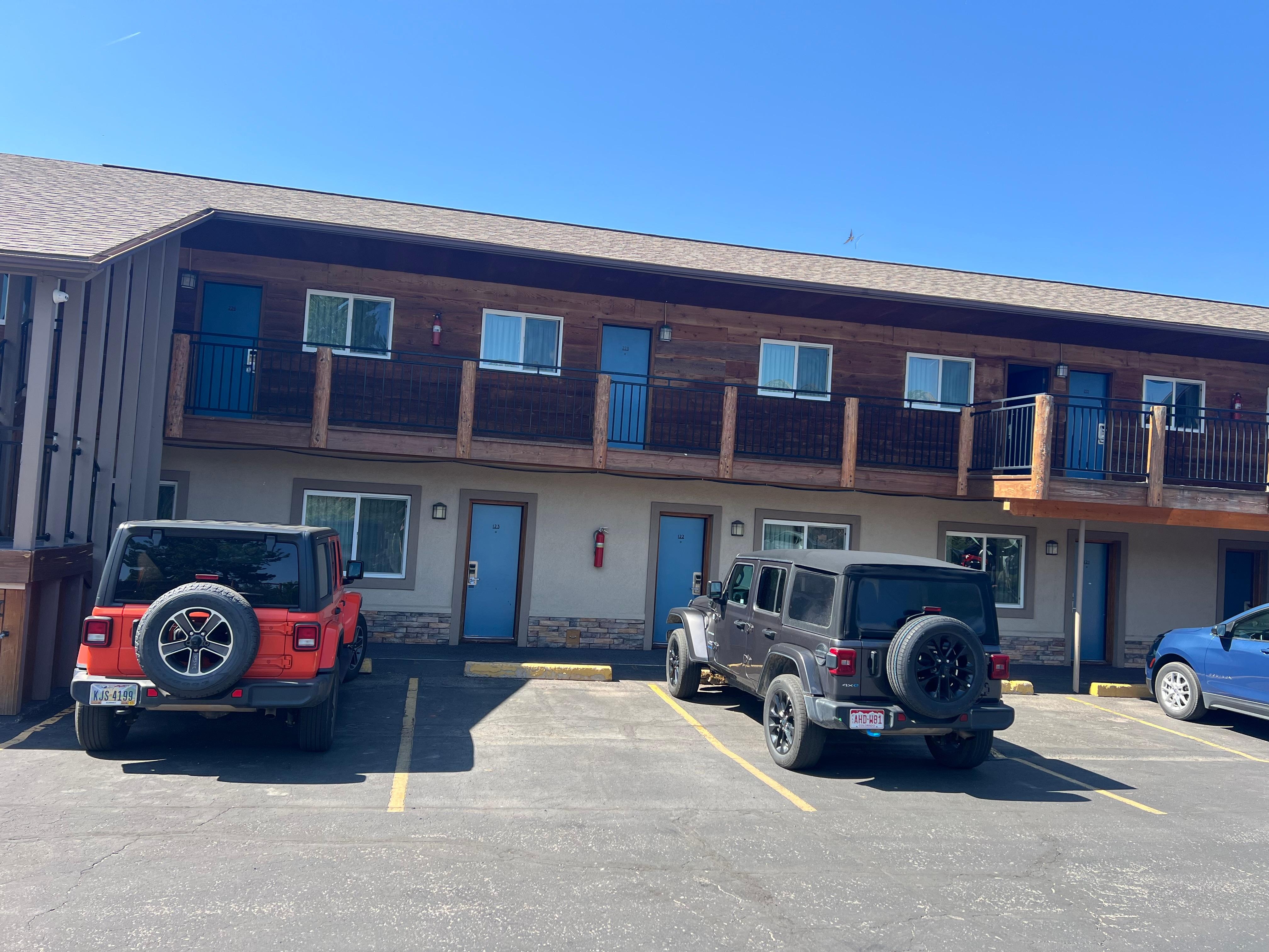 Convenient parking at the room door.