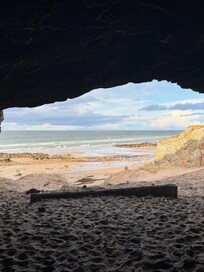 Cave for exploring just over the dunes