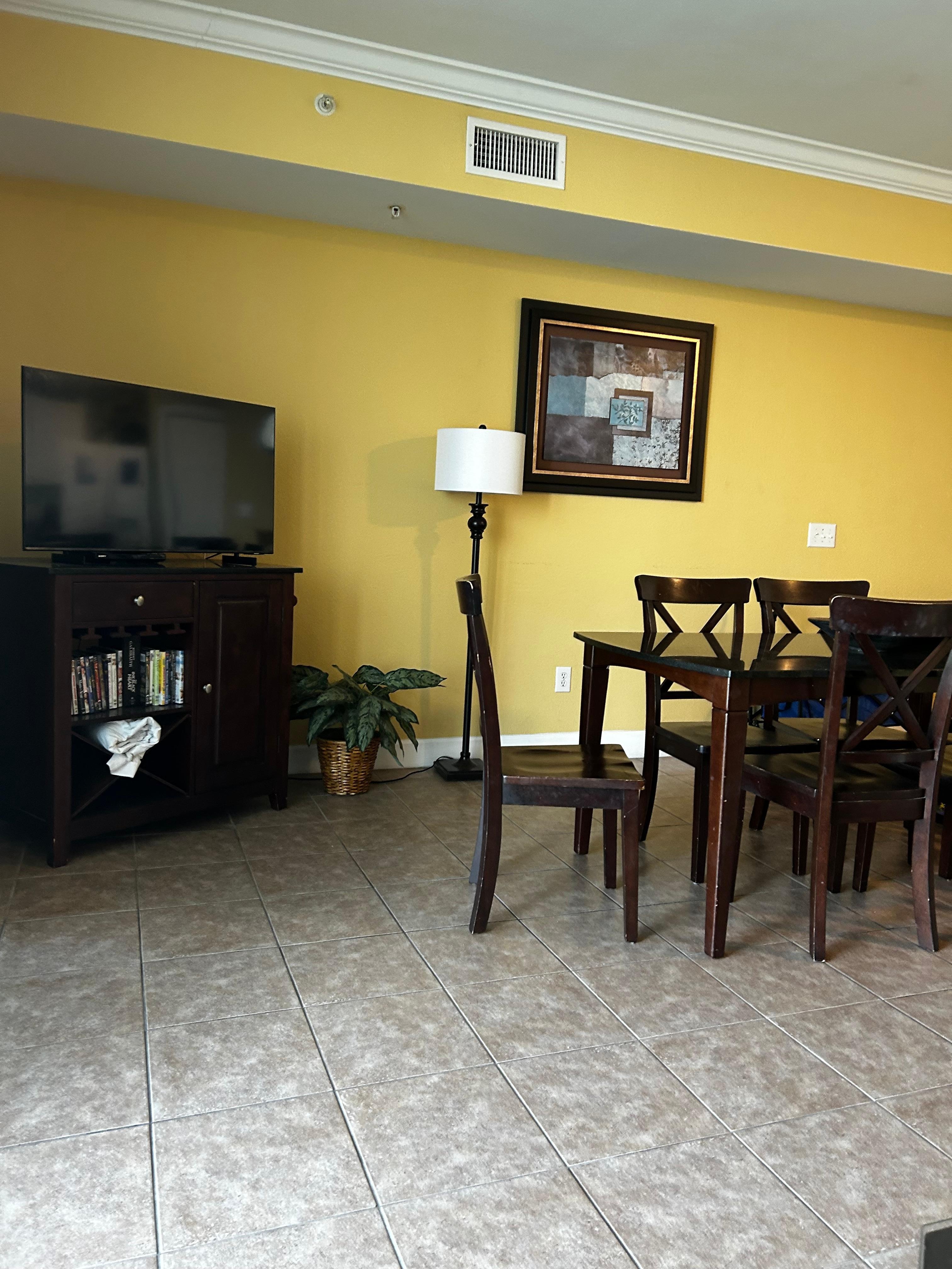 Tv and dining area 