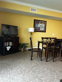 Tv and dining area