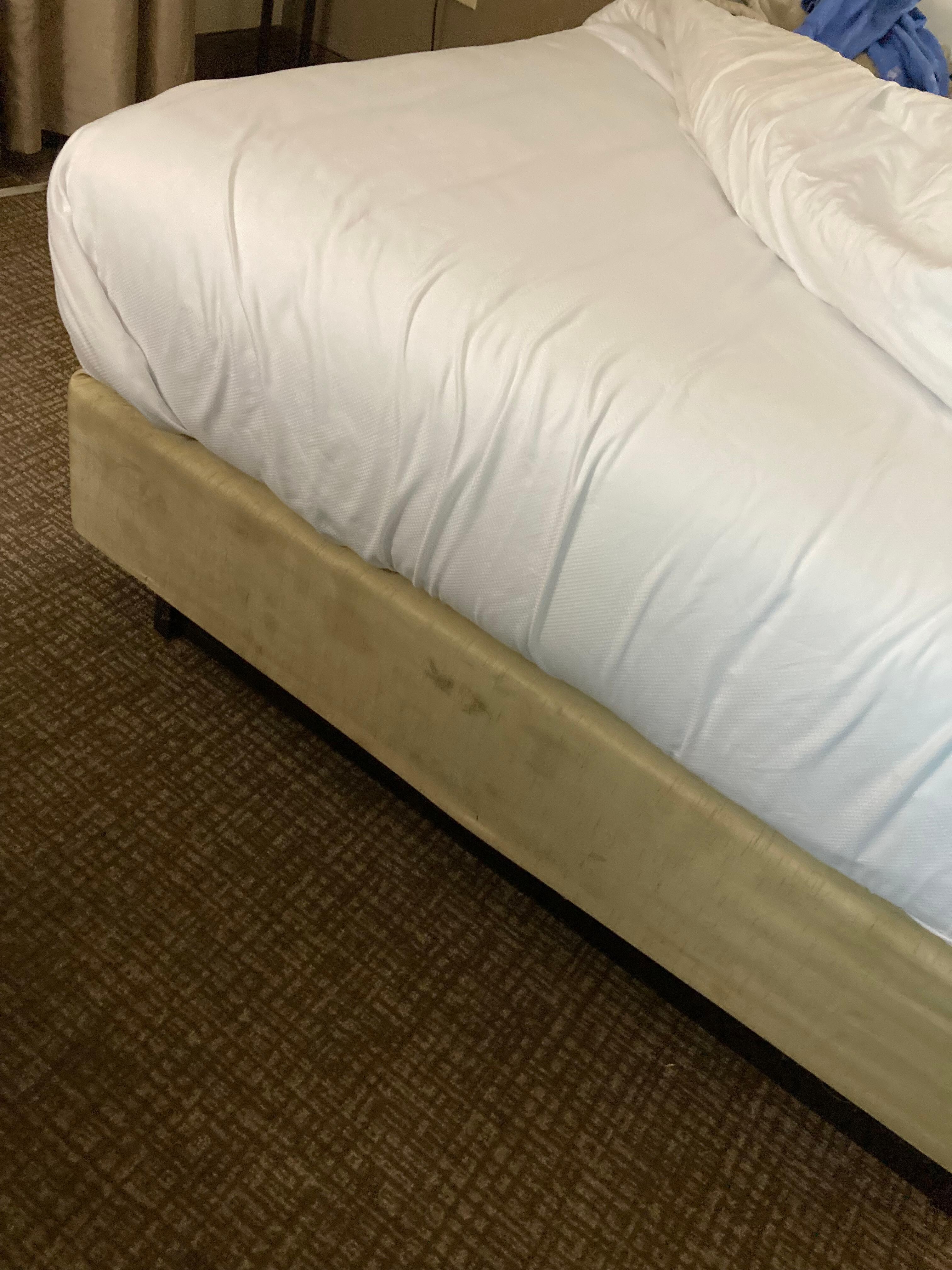 Stains on bed. Other bed was the same. 