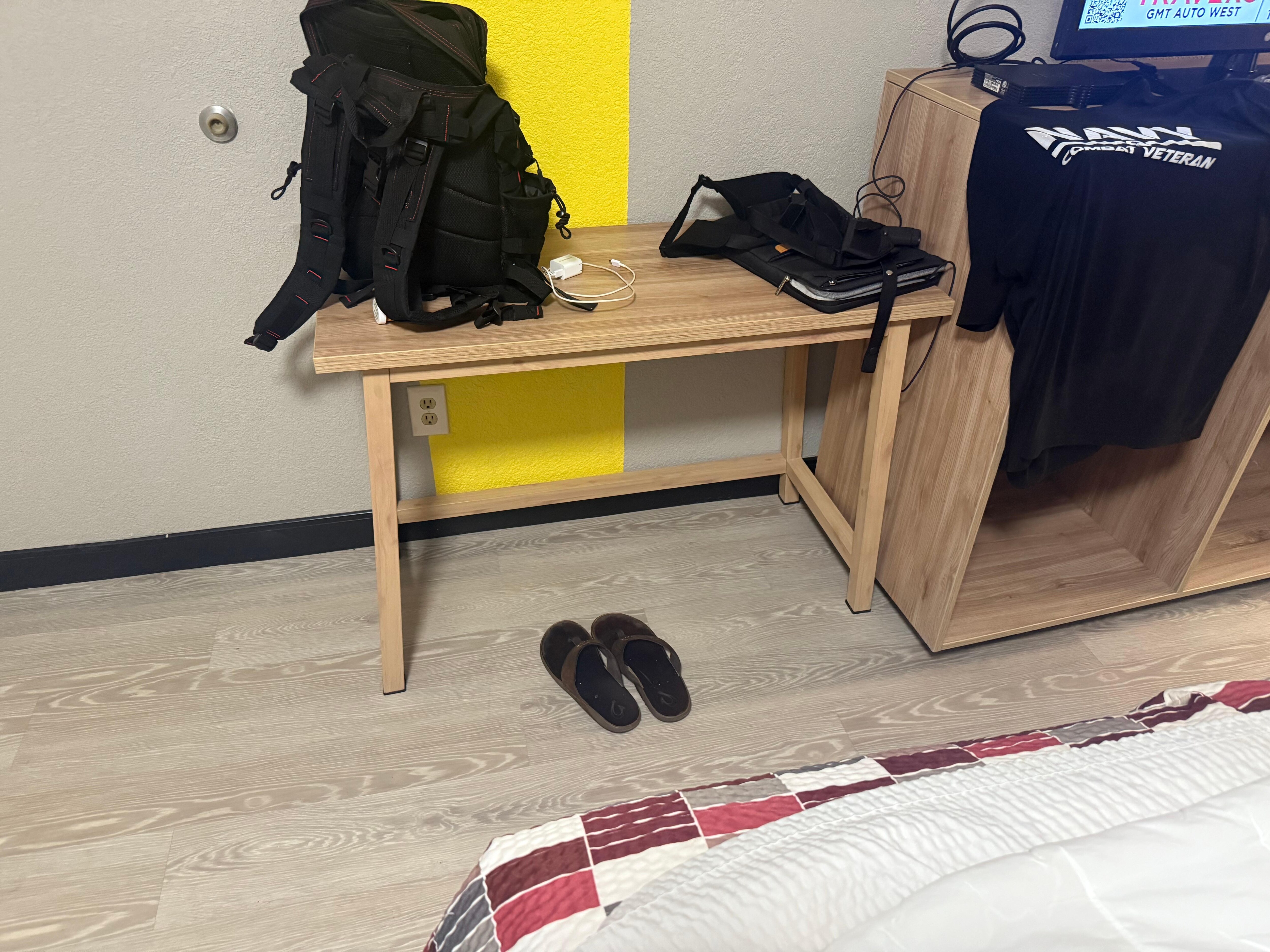 Desk with no chairs available 