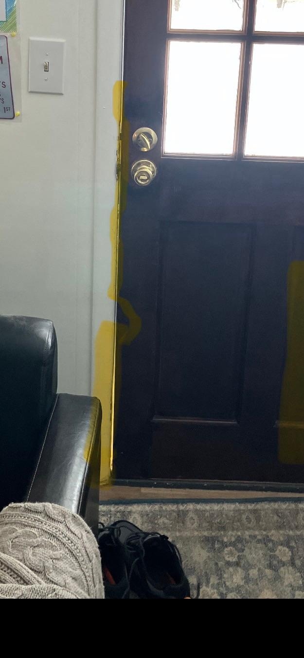 Wind blowing through around door . No seal
