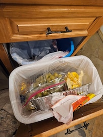 Trashcans were filled to the brim when we arrived