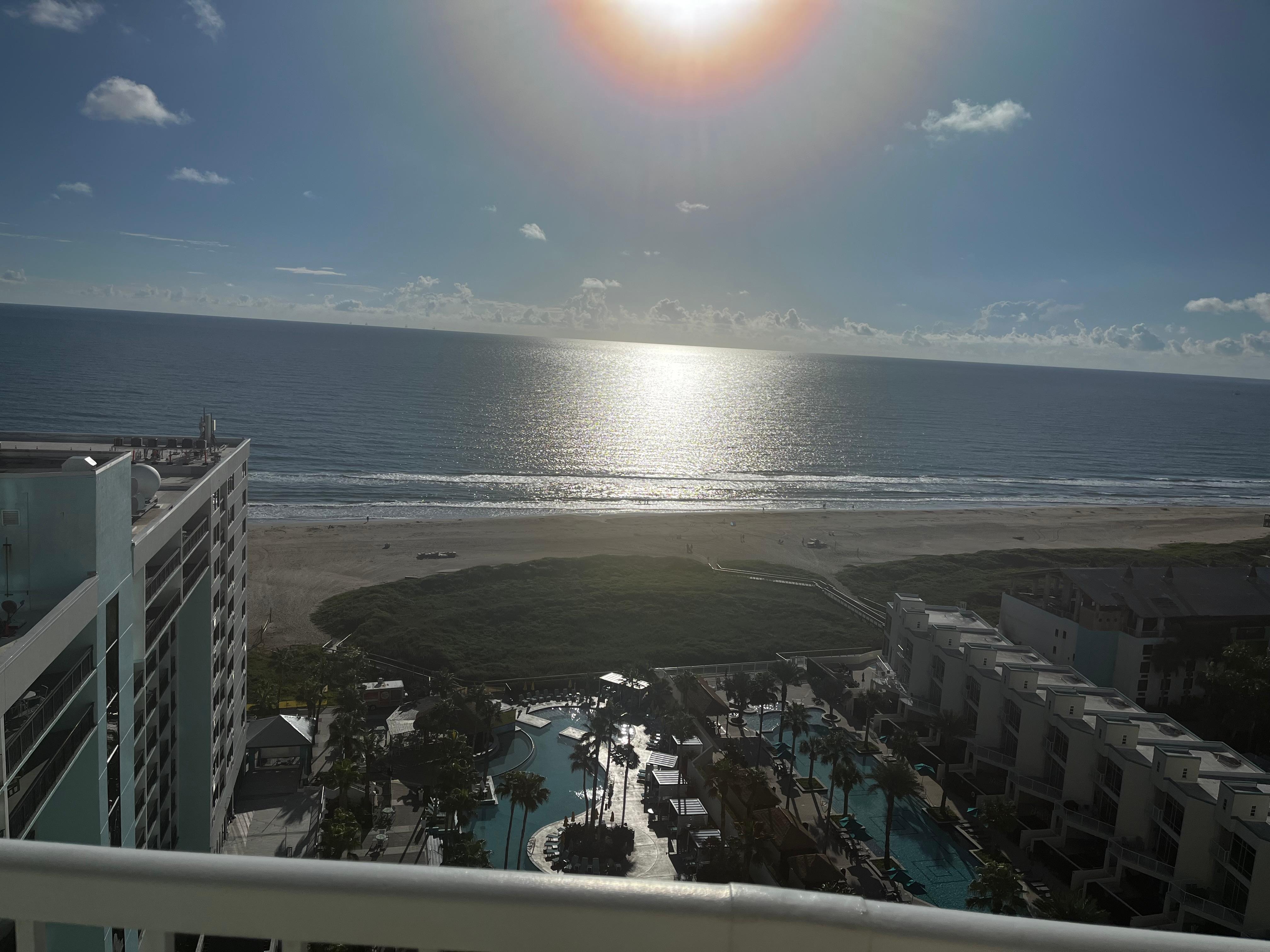 Ocean sunrise from balcony