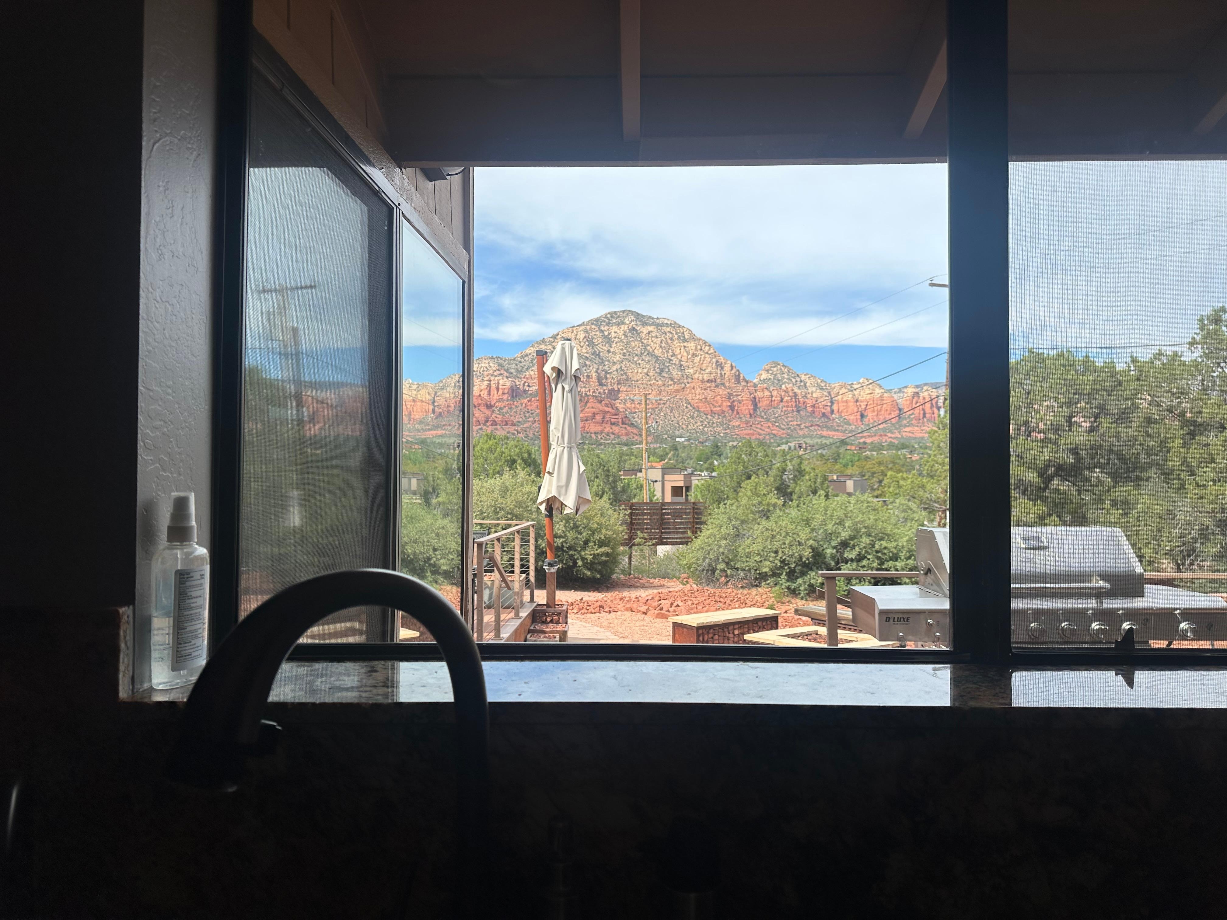 The first photo I took - looking out of the kitchen window 🤩