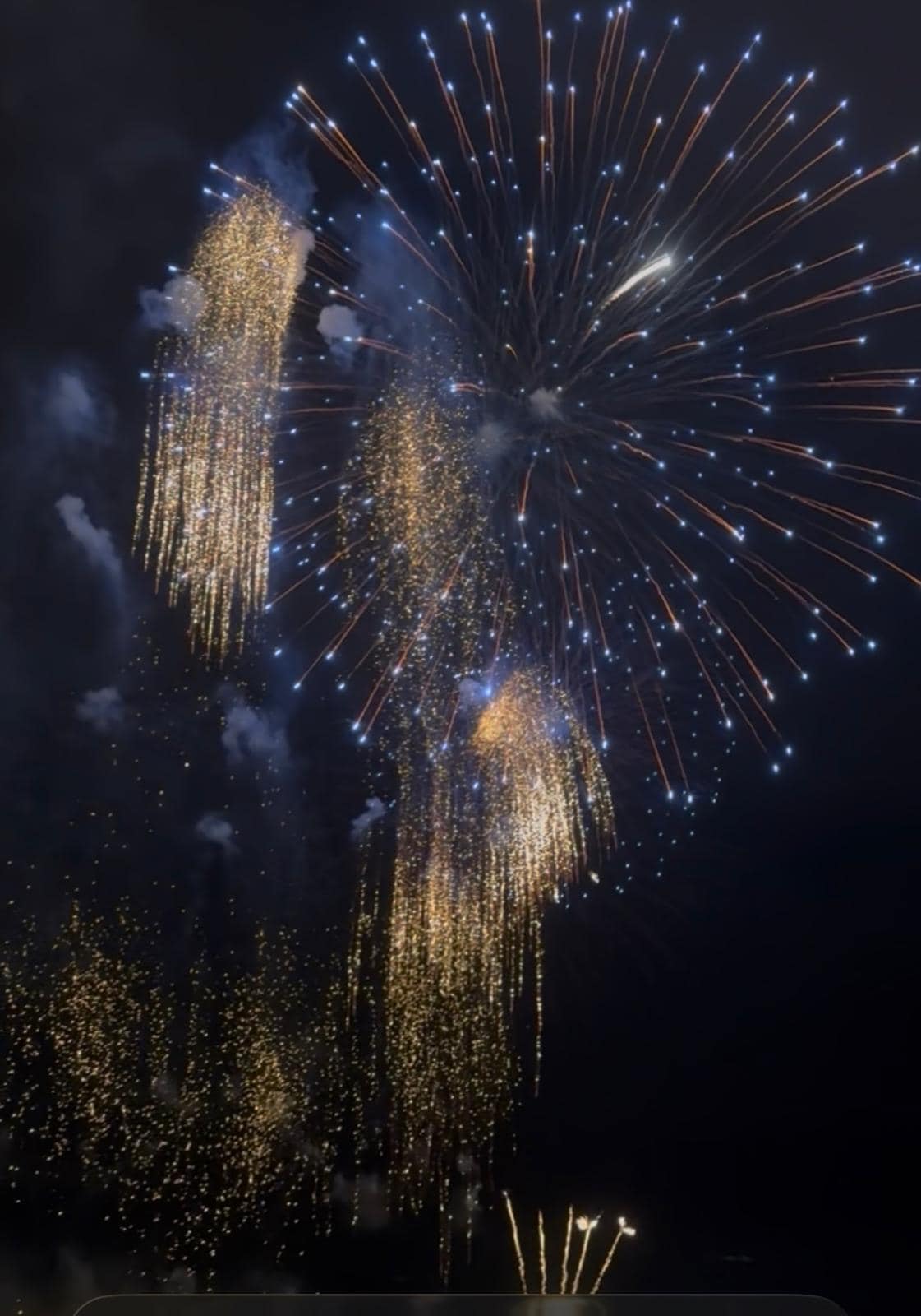View of fireworks over the harbour also seen from the balcony 