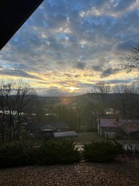 Looking from the upstairs balcony
