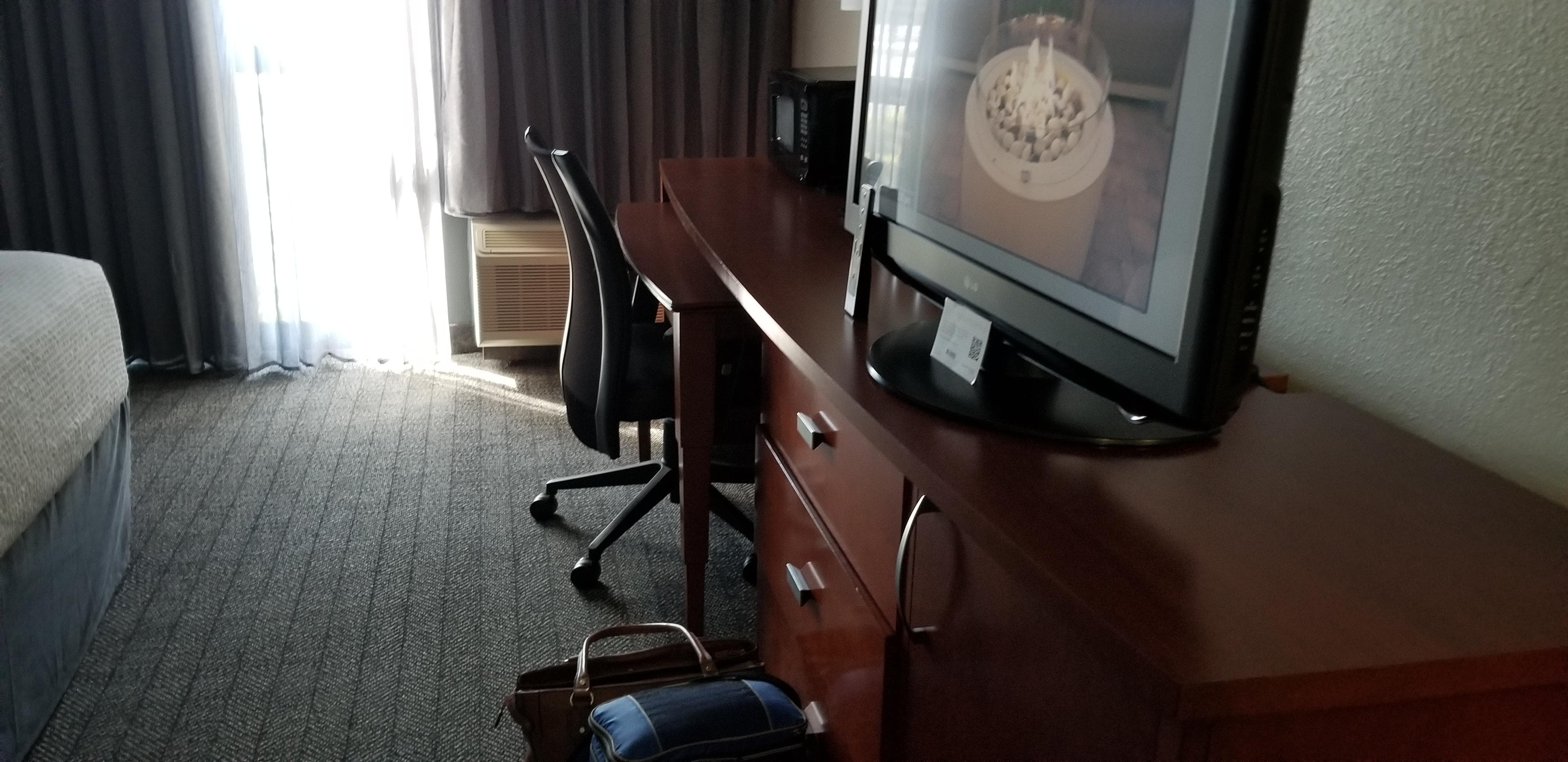 Furnishings clean, dust free. Room very nice.