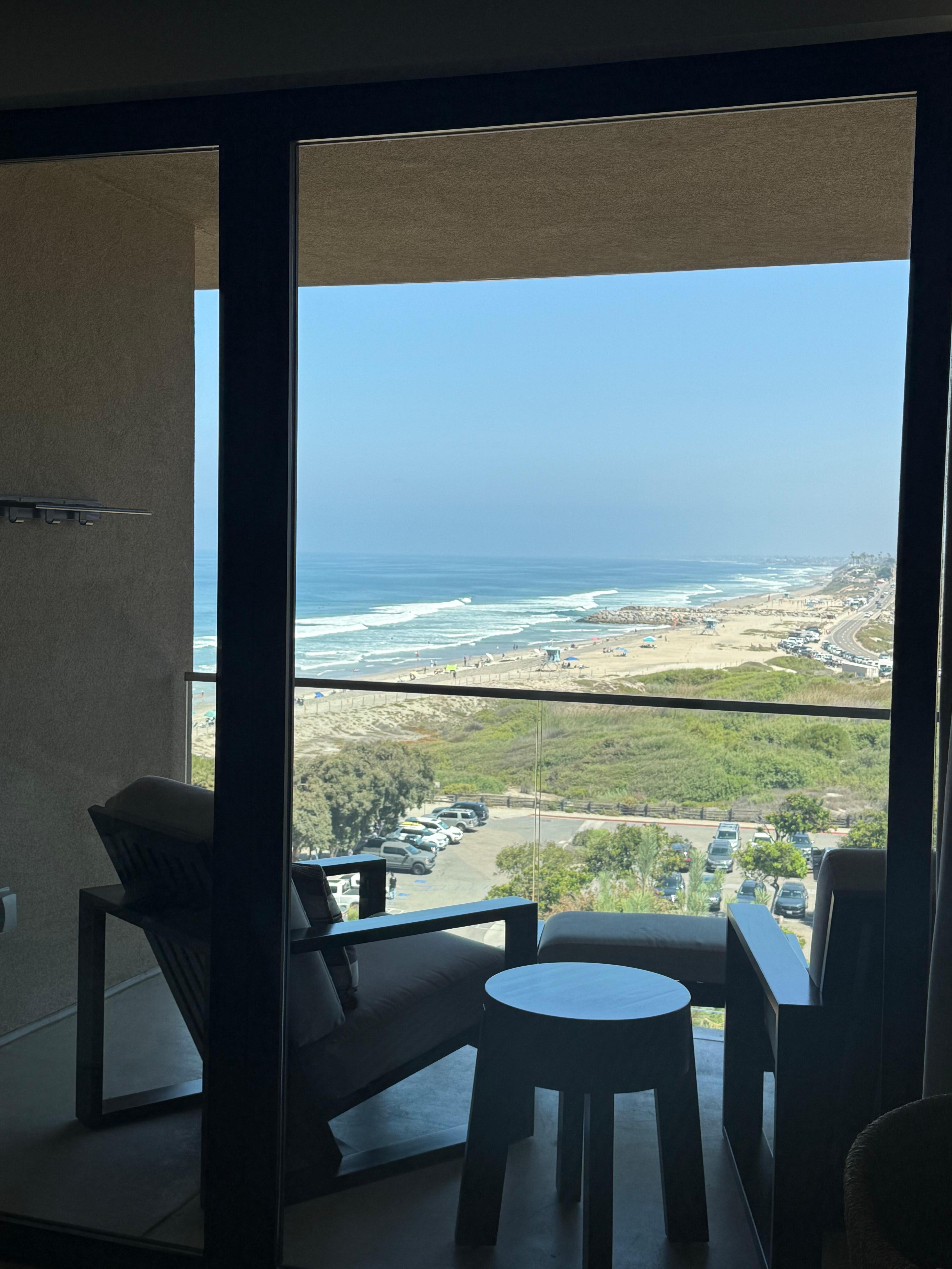 balcony in coastal view room.