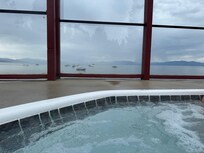 View from the hot tub on a gray day.