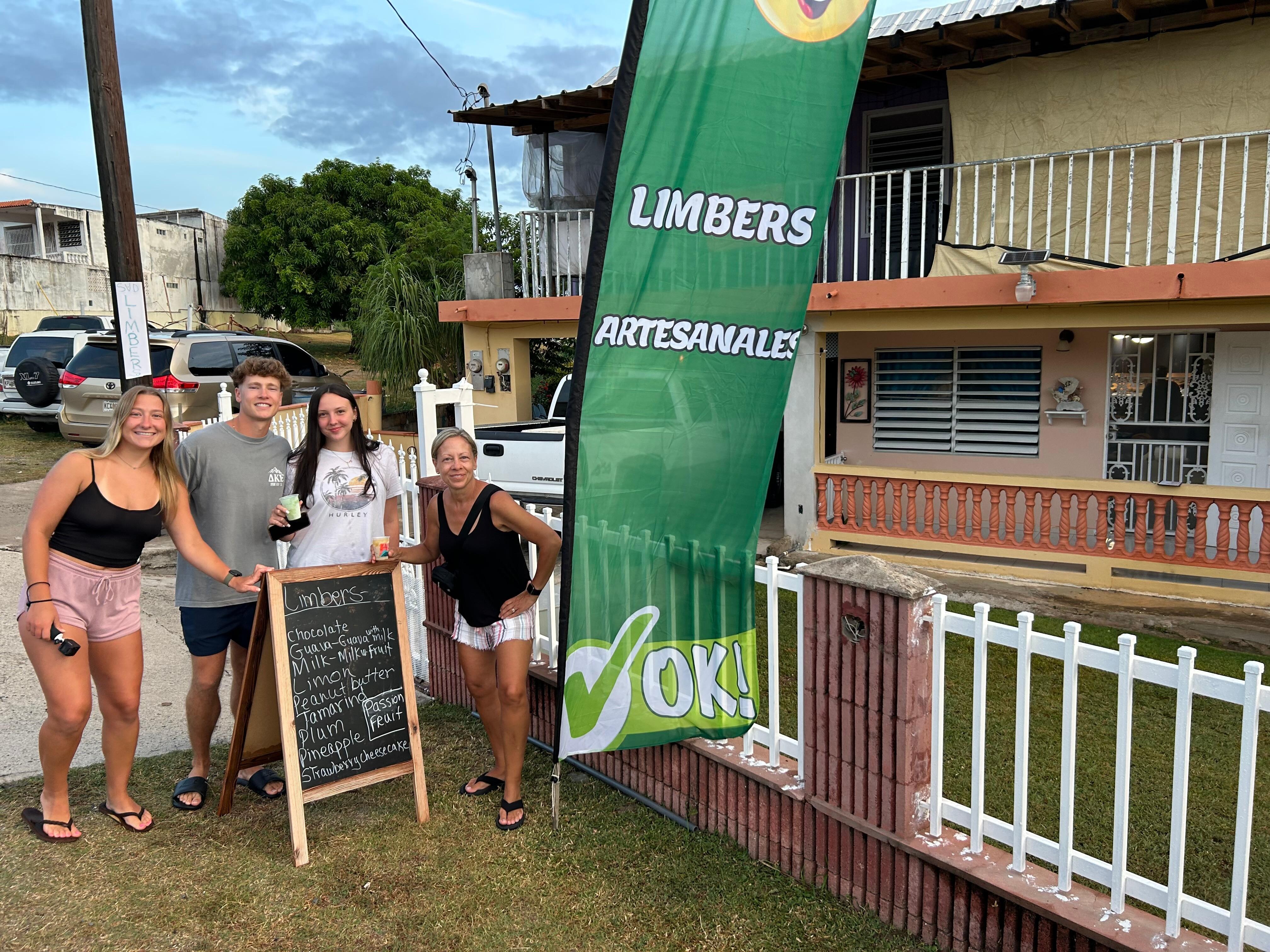 Woman near bye selling limbers