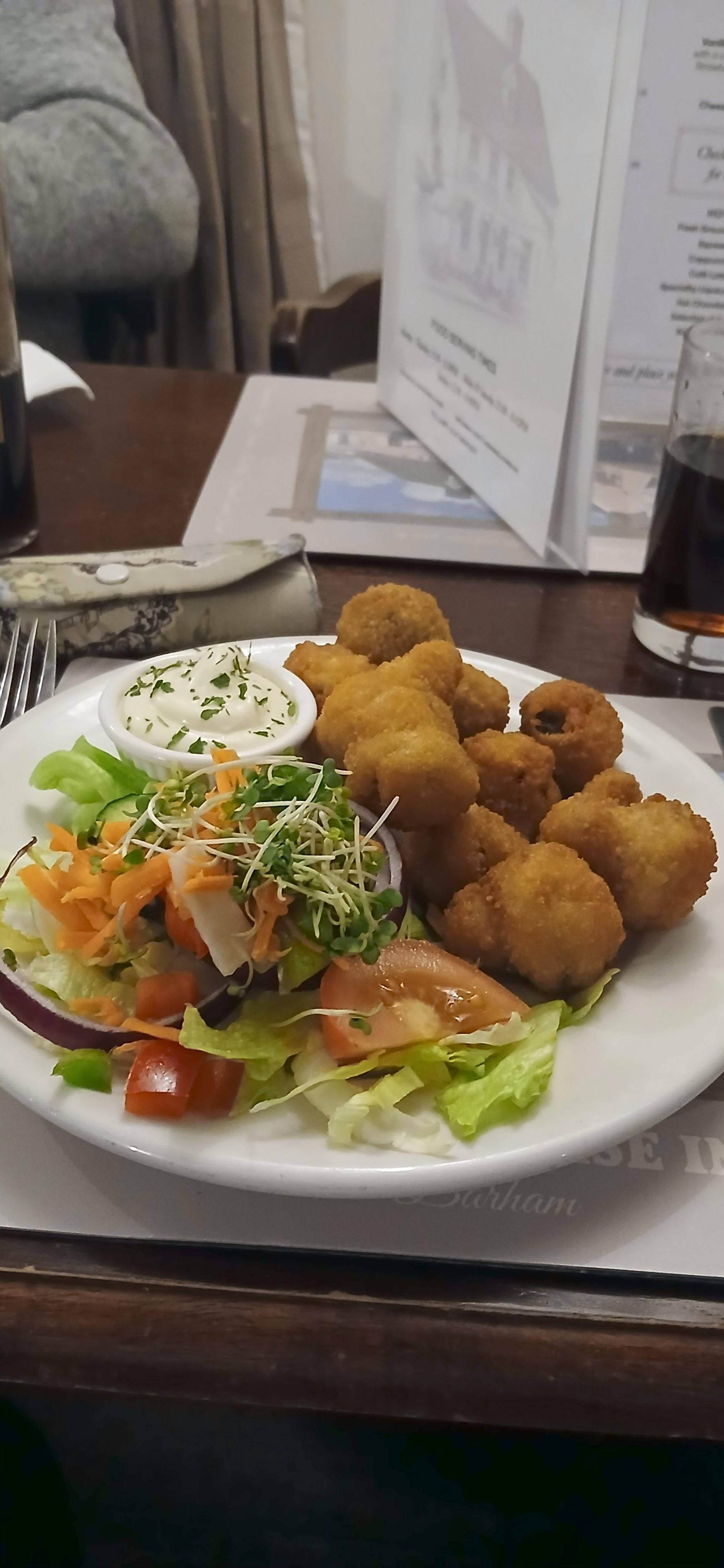 Garlic mushrooms was a starter