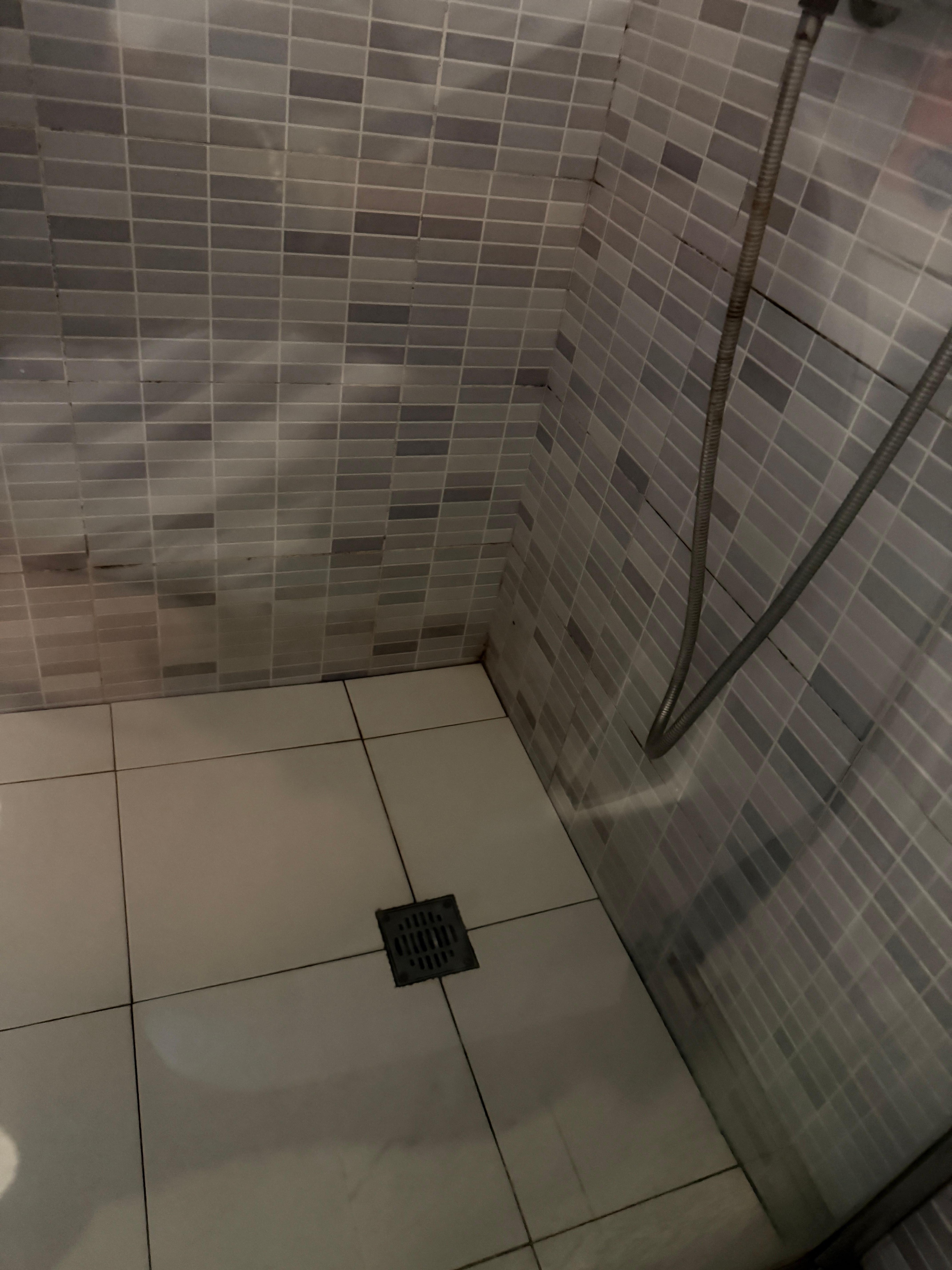 Baño sucio con moho