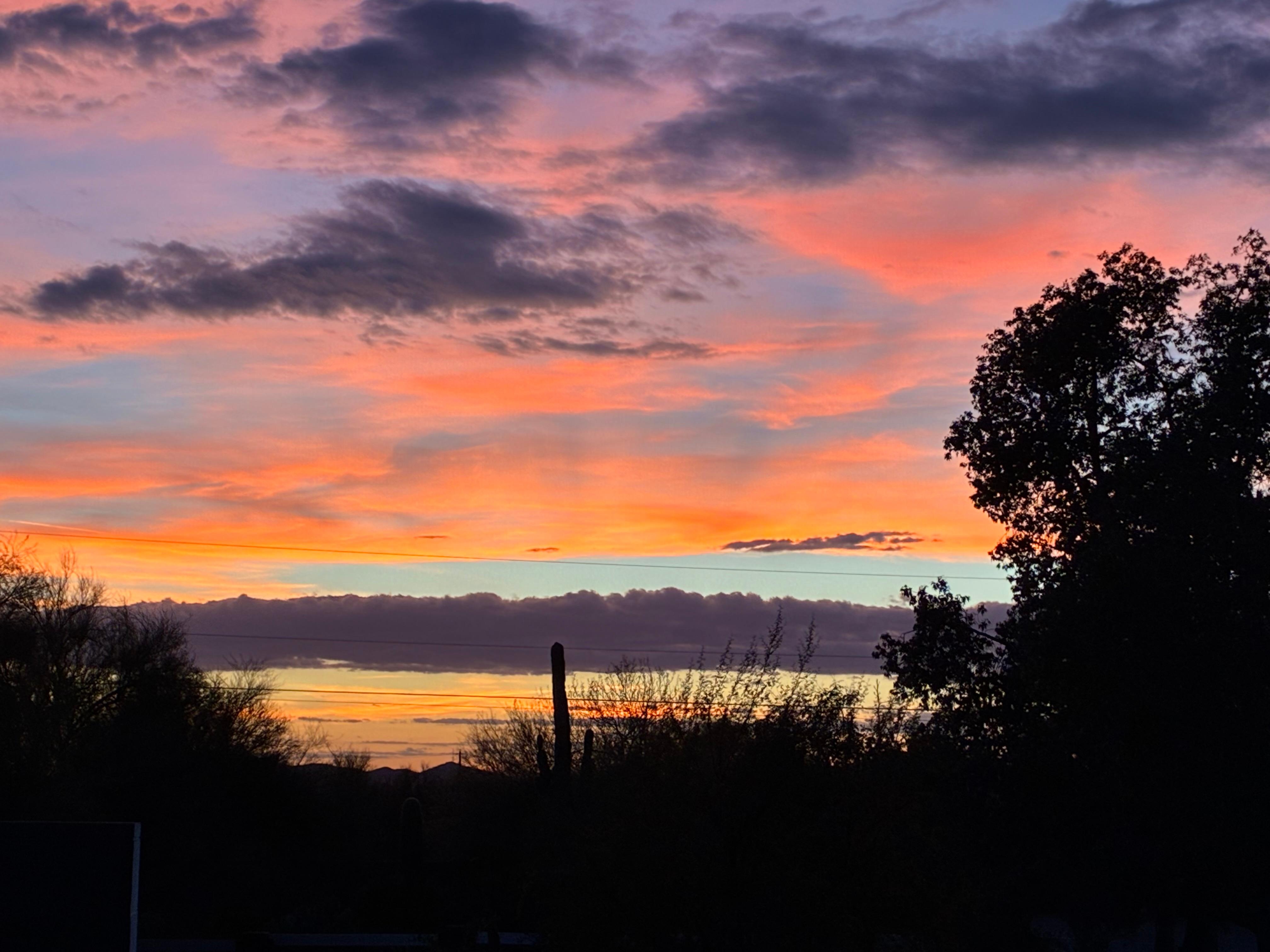 Sunset from the outdoor kitchen