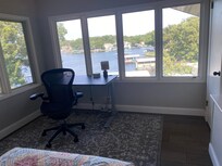 View from upstairs twin beds bedroom