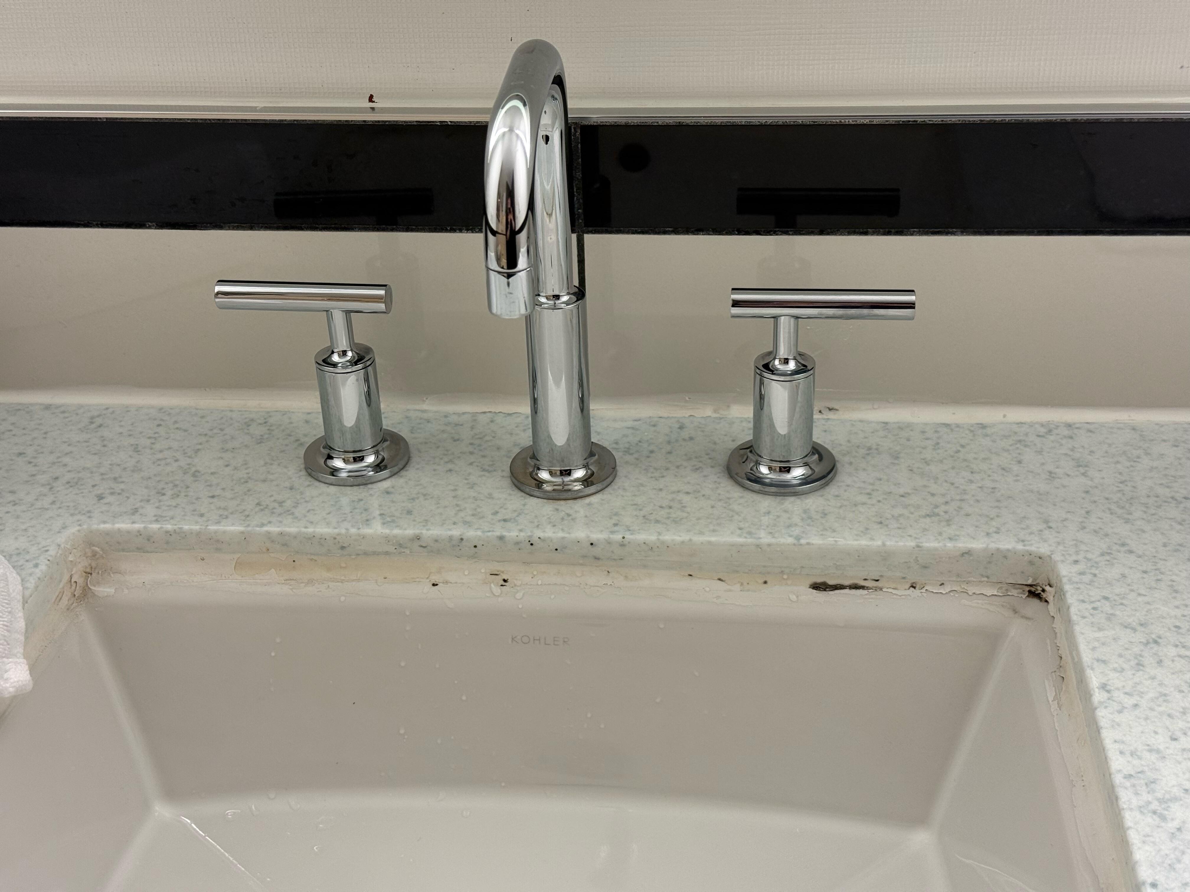 Bathroom sink with mold