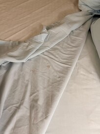 Pulled back the blanket to get in bed and saw the stains