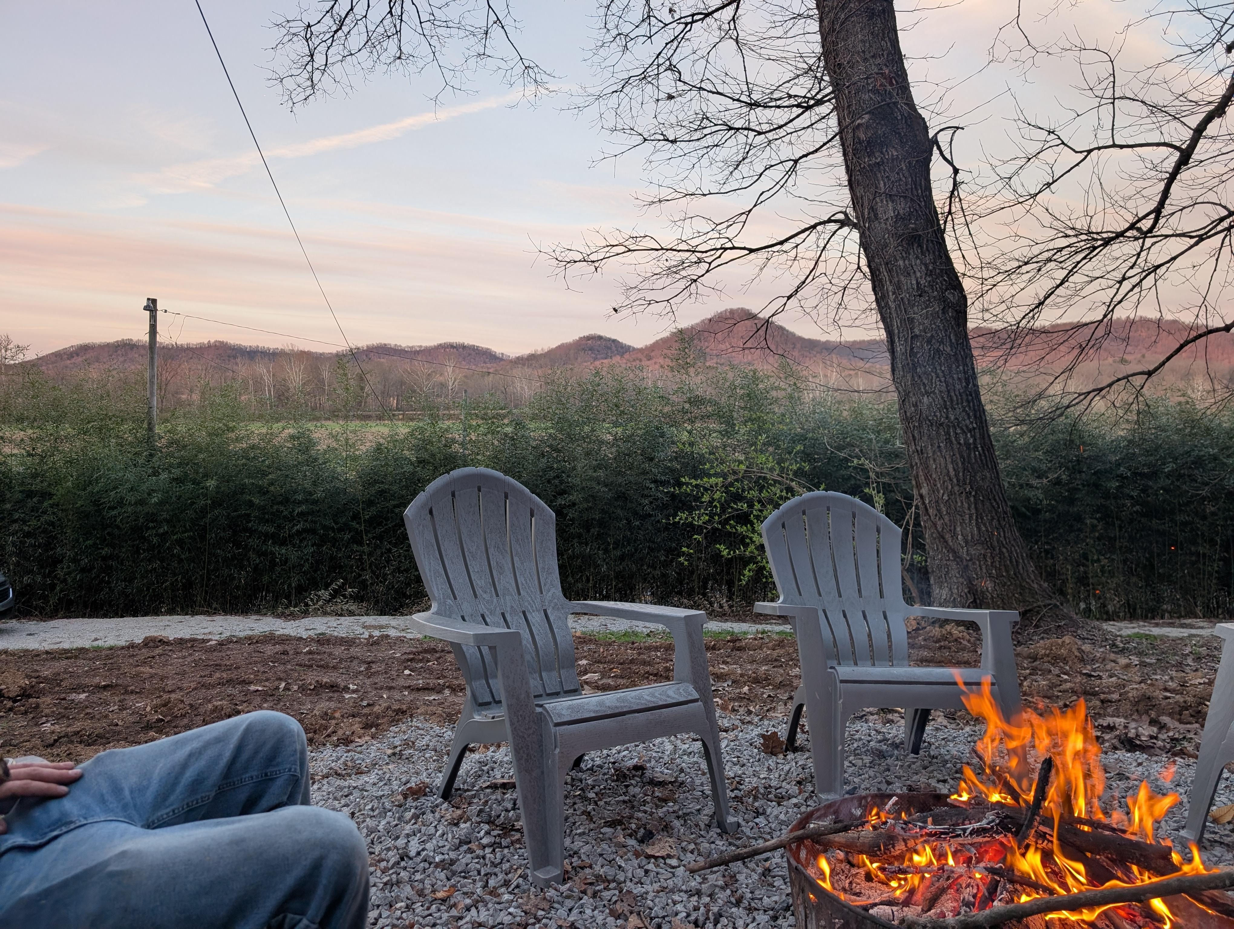 Nice fire pit scenery. 