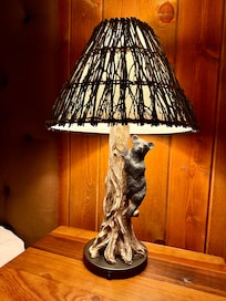 The bedside lamp in our room