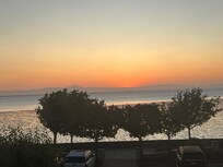 Sunrise view outside the window.