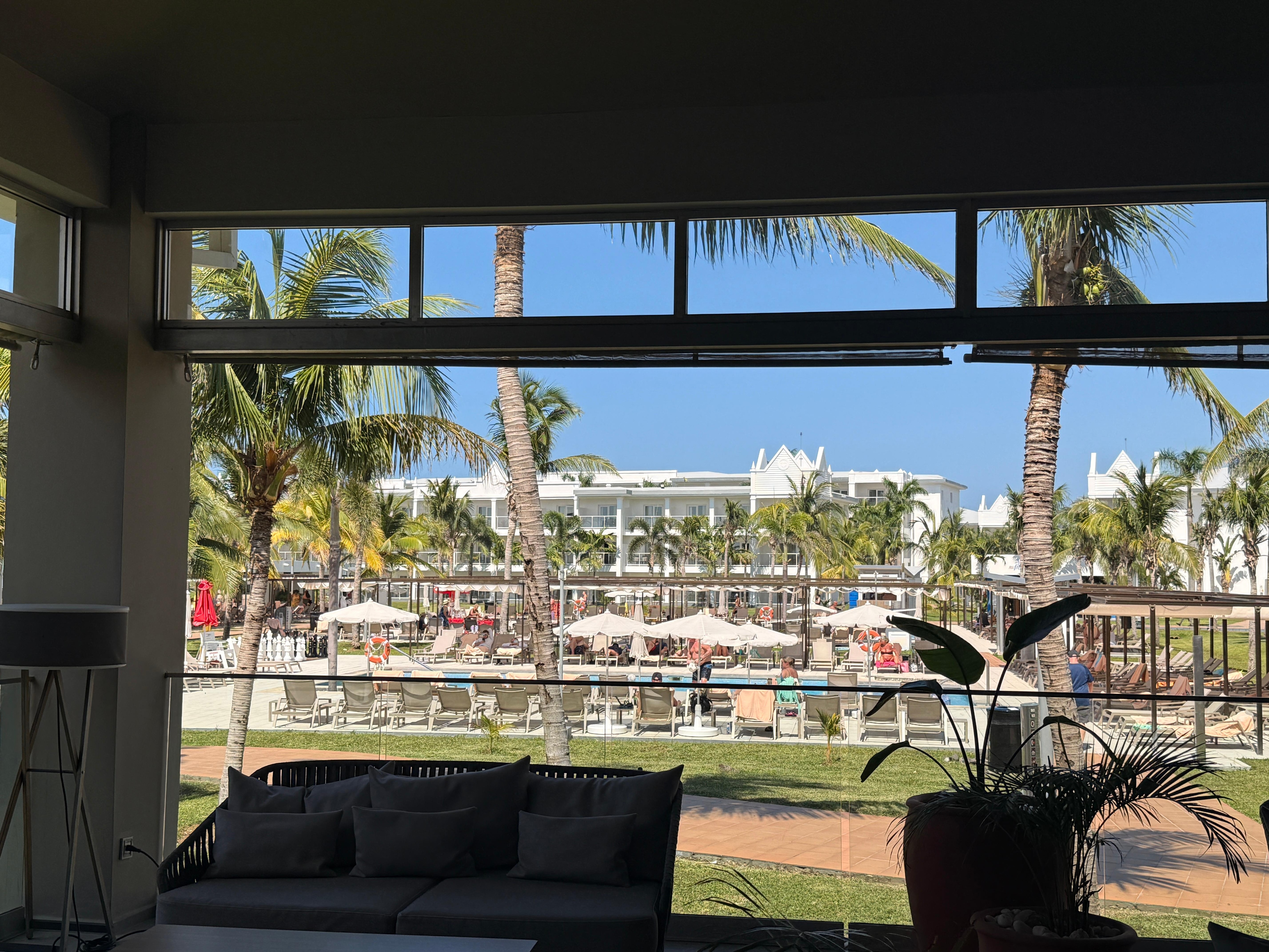 Looking outside from the lobby area