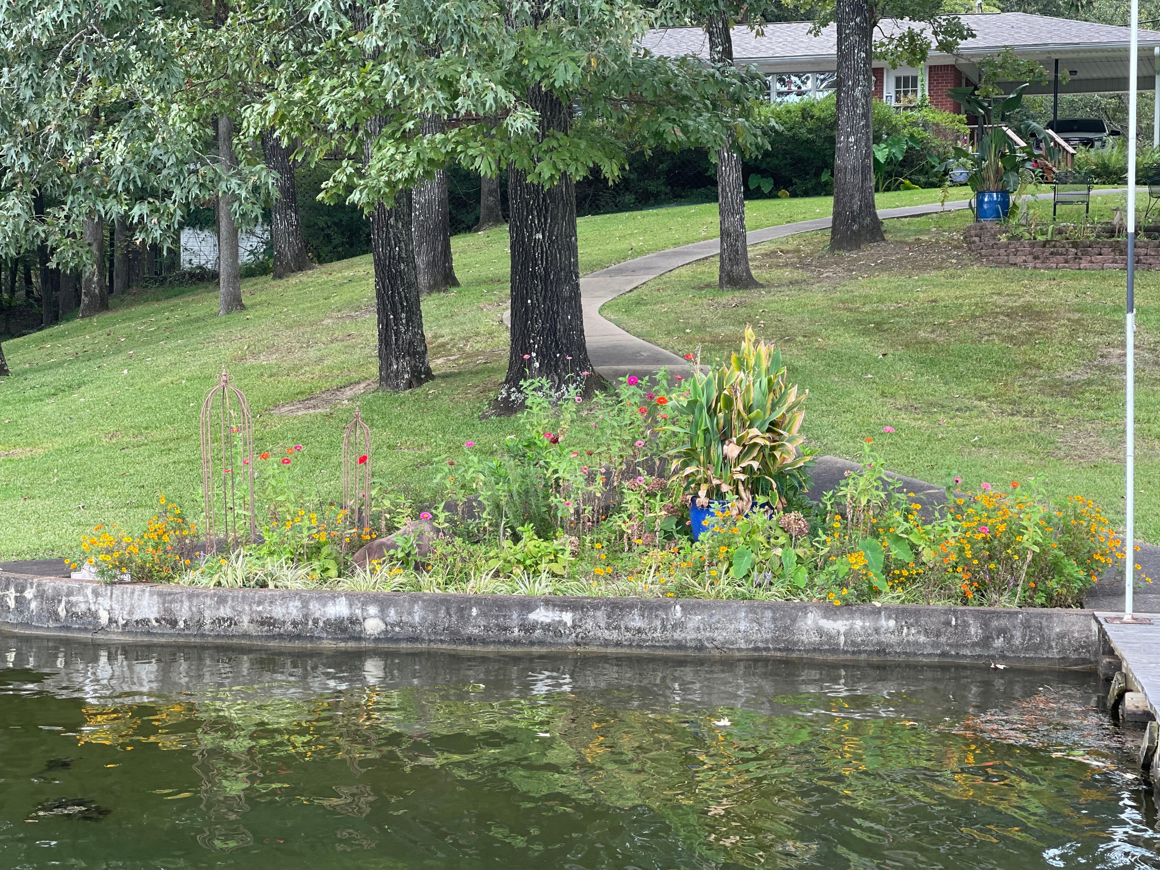 Landscaping from dock
