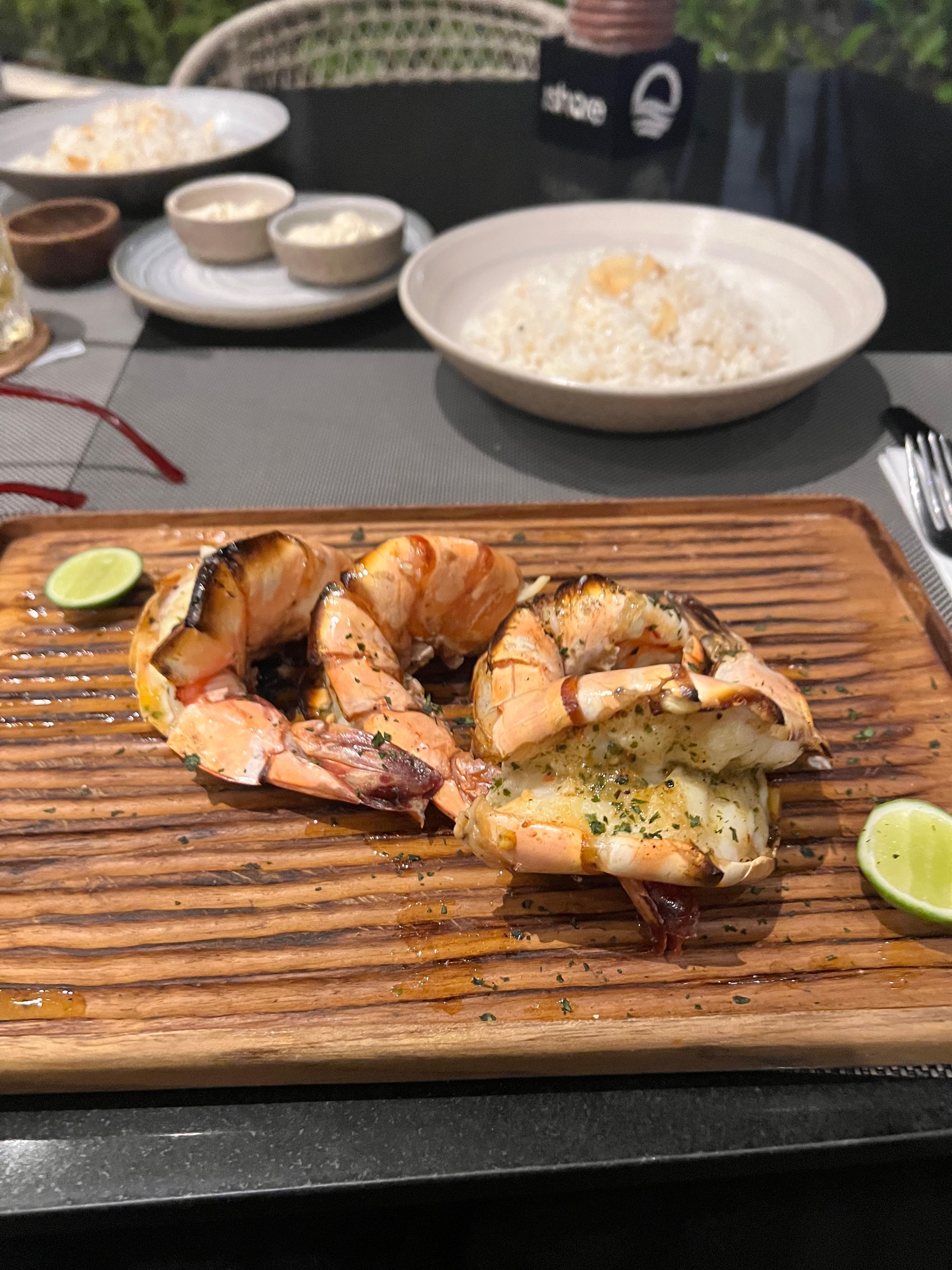 Dinner at one of the outdoor restaurant on the grounds