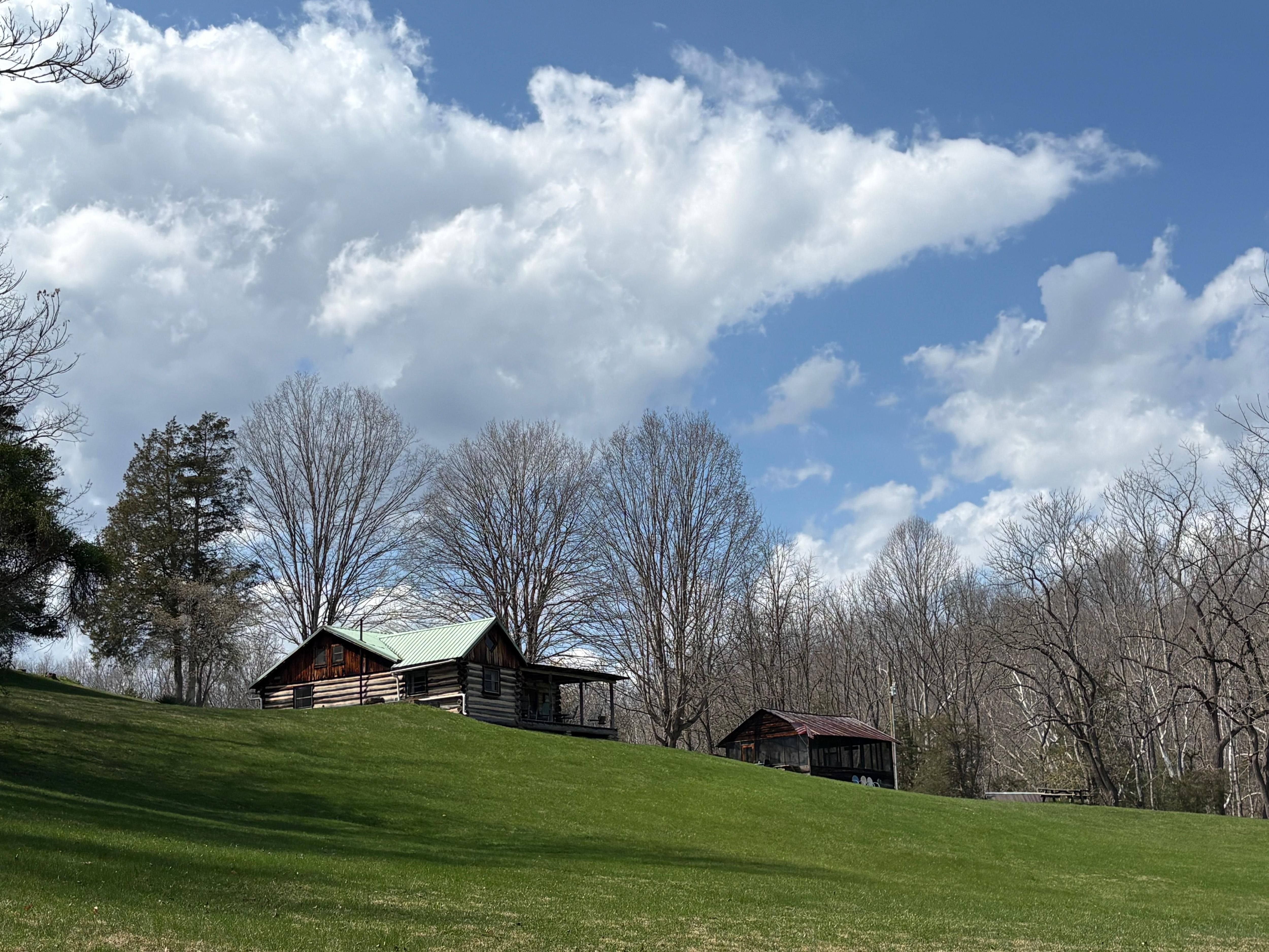 Up from the river to the cabin 