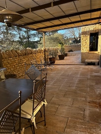 Comfortable outside eating and grilling area