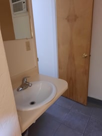 No vent for bathroom
No rod for hanging clothing or coats