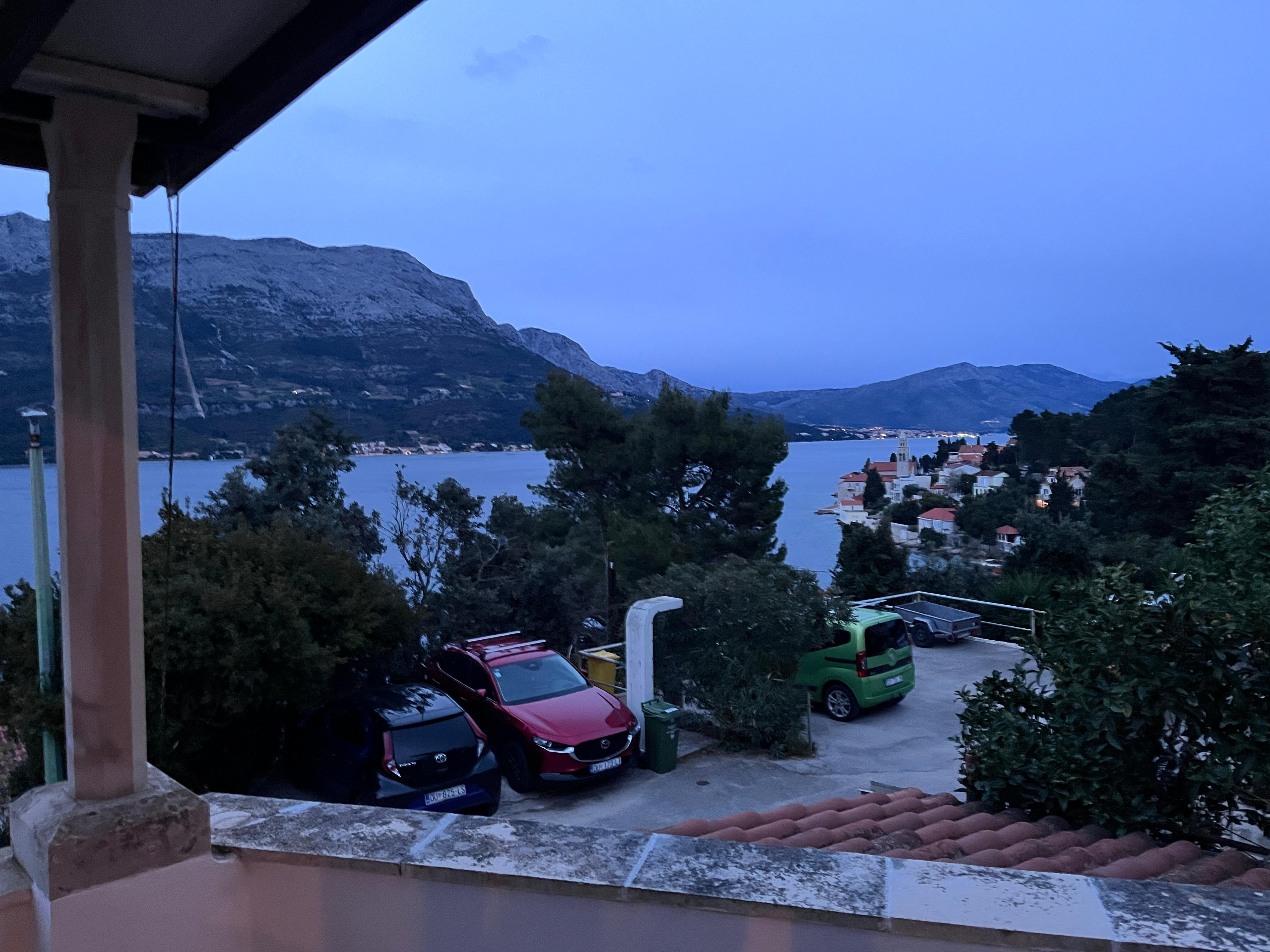 An early evening view from the terrace