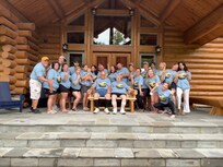 Family photo - Gary Reid's 80th Birthday (75th year coming to Woman Lake)