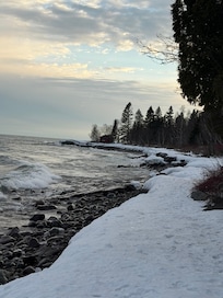 Views of the lake from our cabin