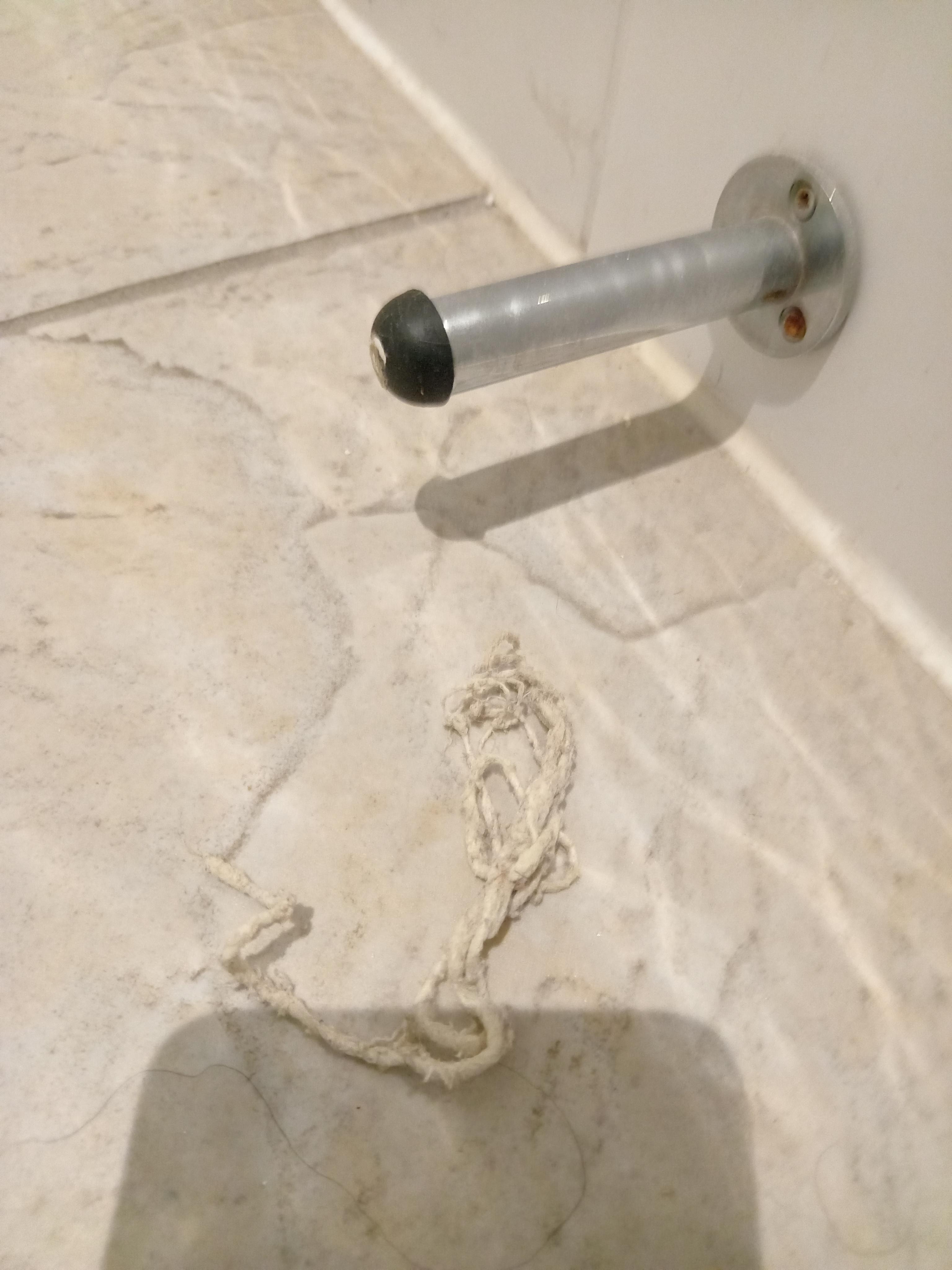 Dirty Mop part left in bathroom 