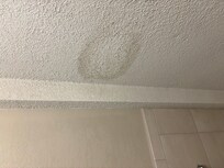 The ceiling dripped water all over our stuff on the bathroom counter
